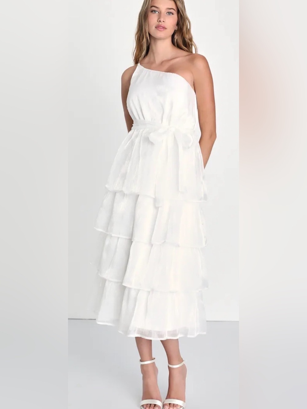 Lulu's White Tiered Ruffle Maxi Dress